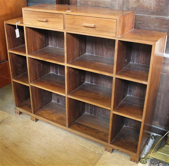 Indian Art deco teak open bookcase